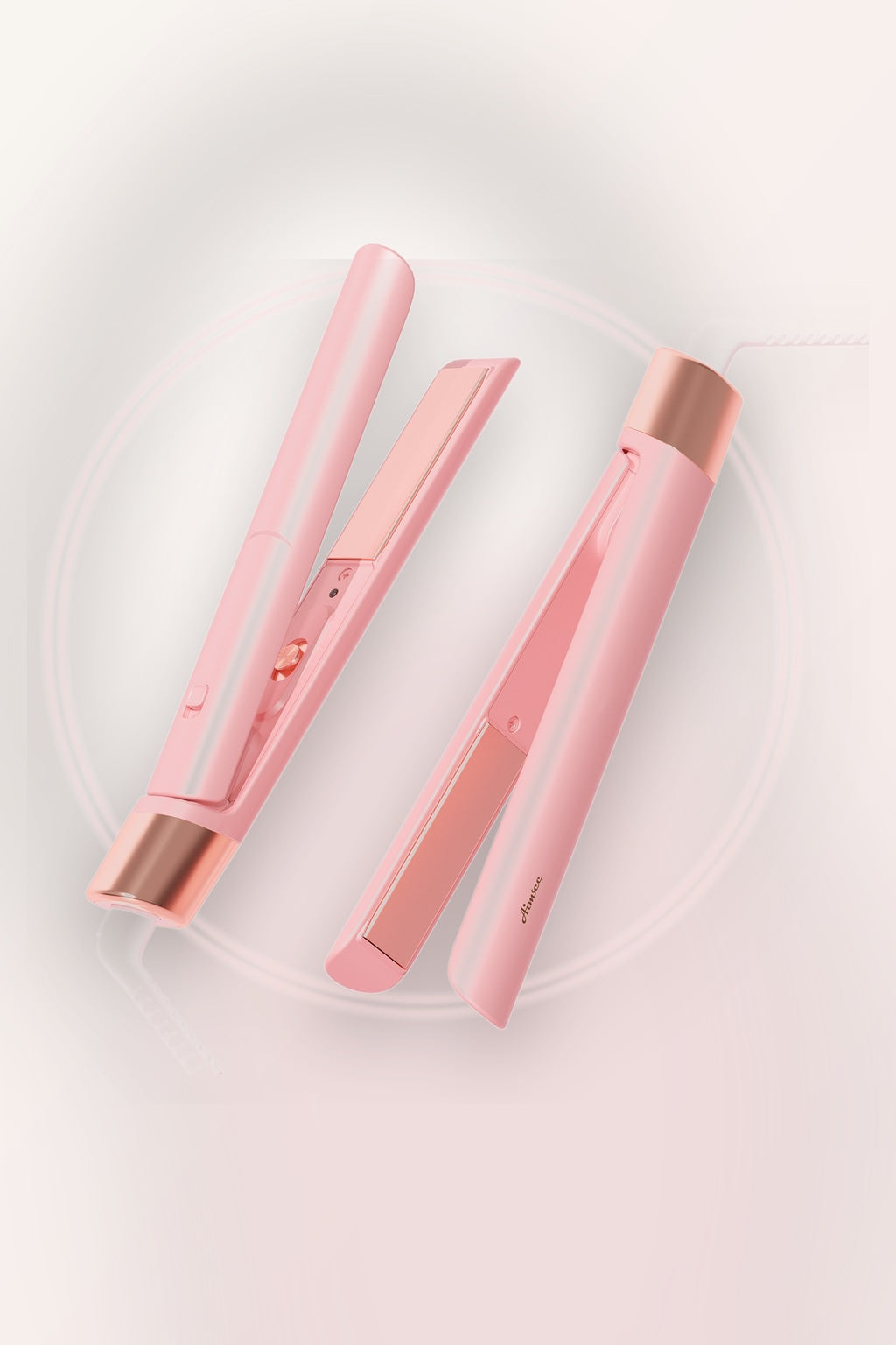 Blush mini flat iron cover