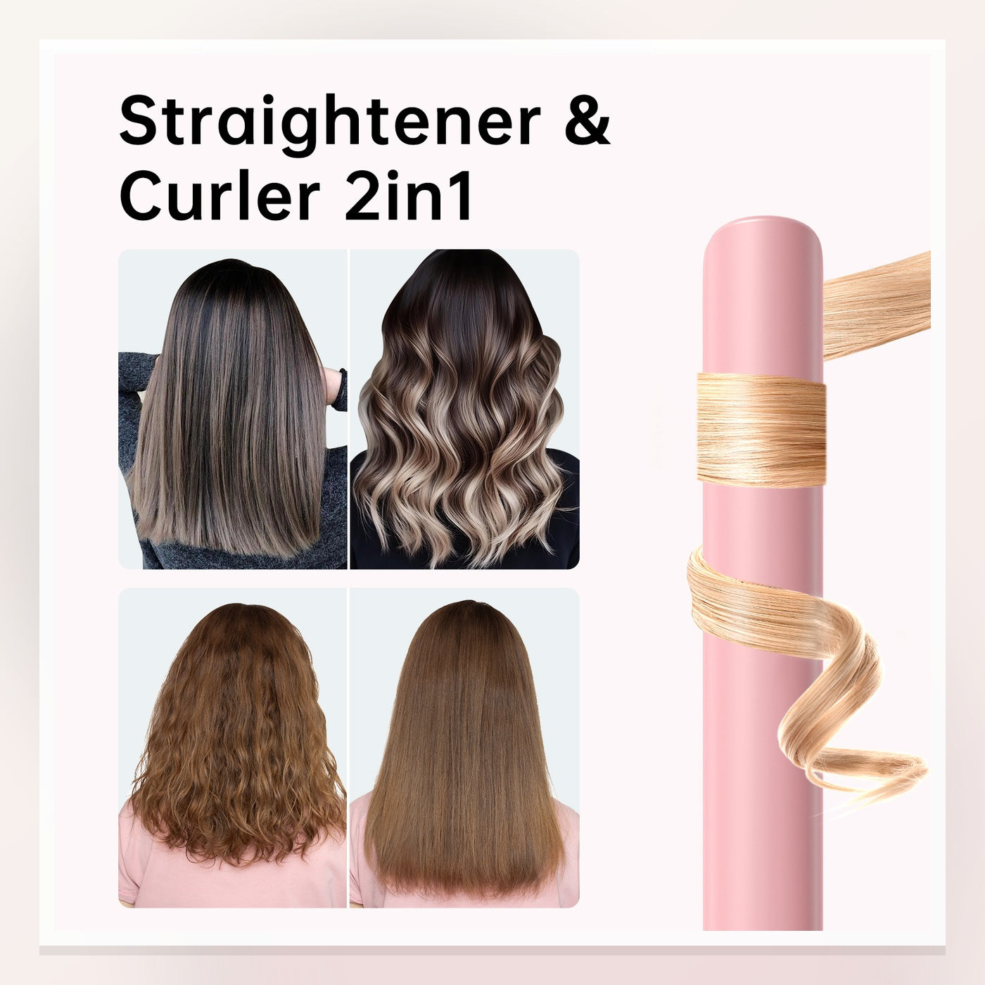 Blush Mini Travel Flat Iron — Styling result