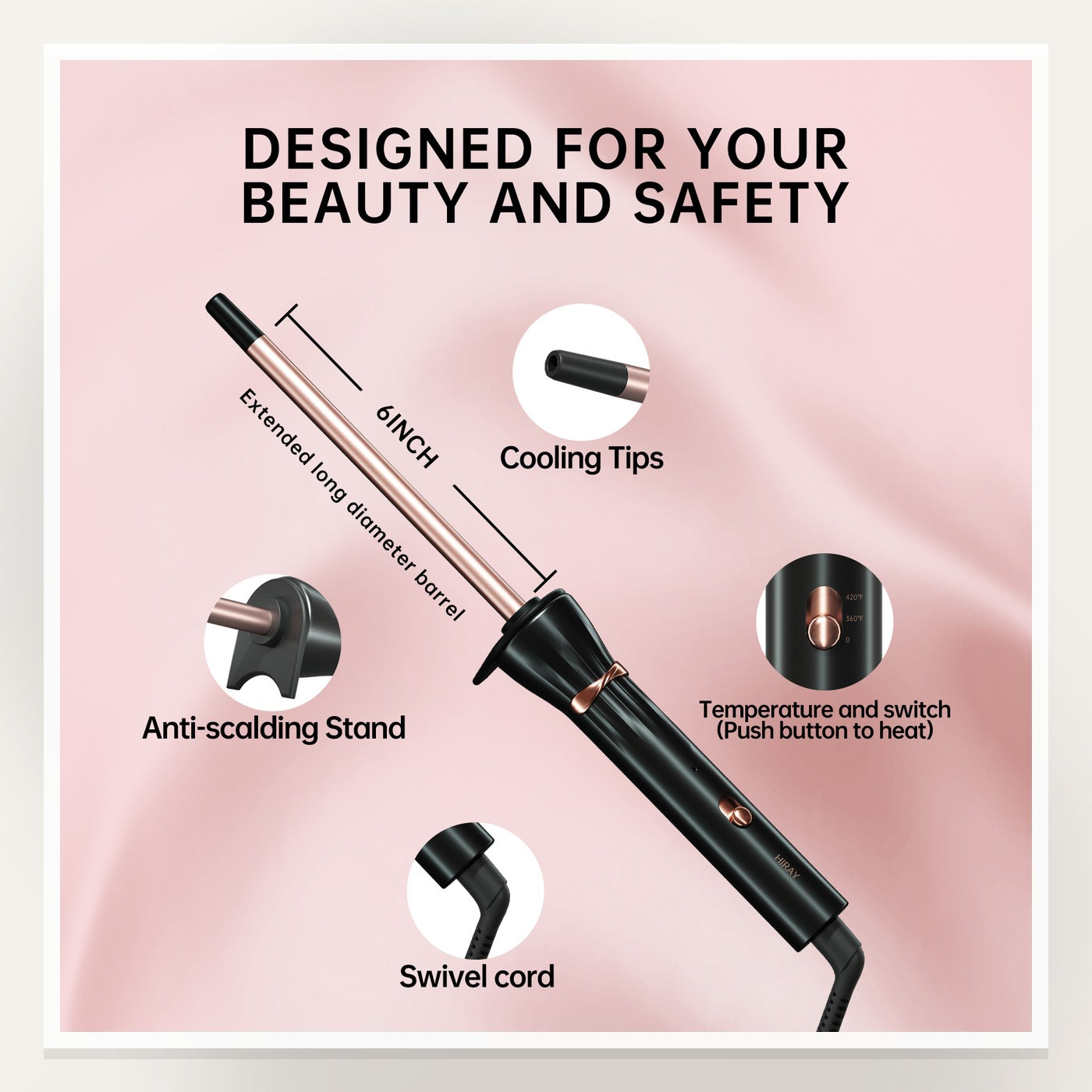 LuxeTiny 9mm Hair Styling Tool — Black — In the box