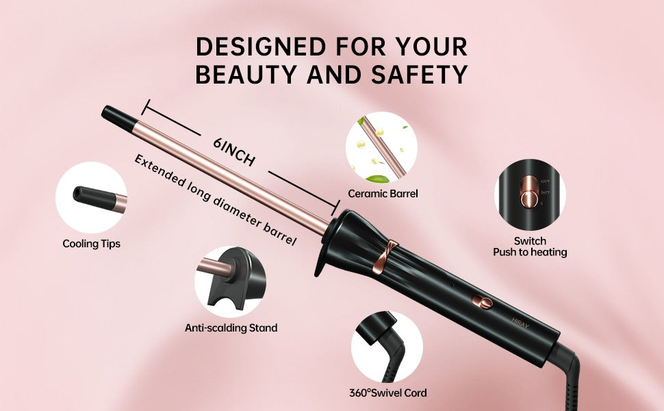 LuxeTiny 9mm Curling Iron — Black source detail image 5