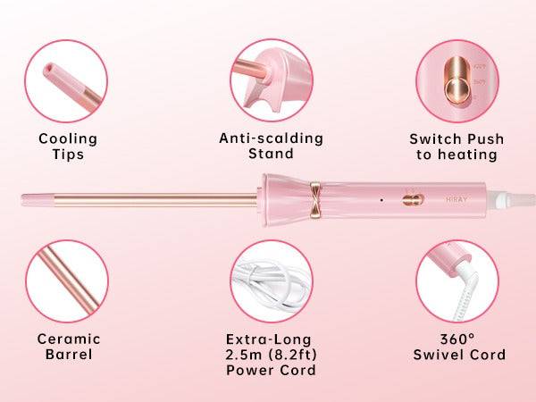 LuxeTiny 9mm Curling Iron — Pink source detail image 2